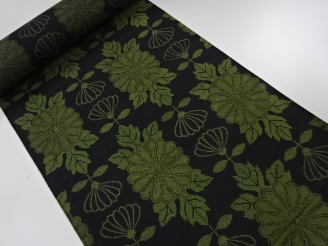 アンティーク　正絹　紬　着尺反物